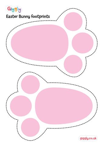 an easter bunny foot printable cut out with the outlines on top and bottom