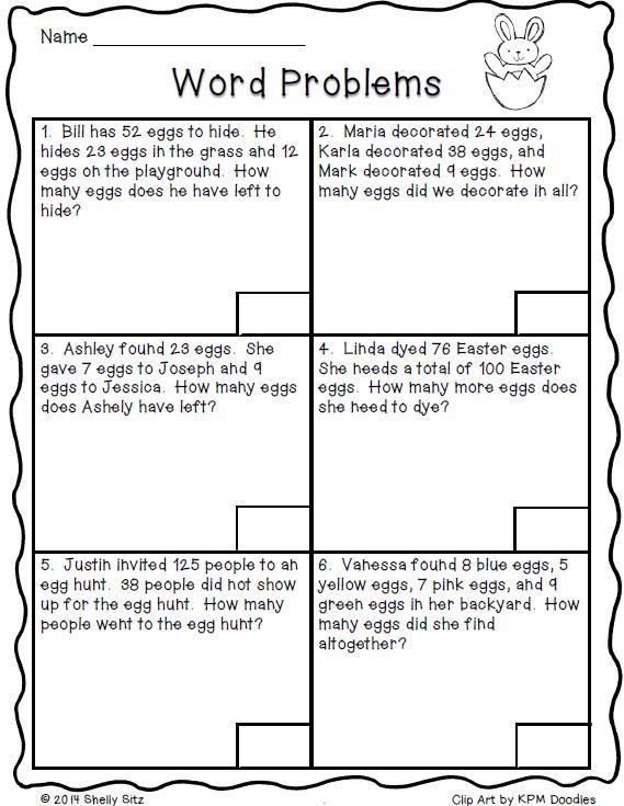 the word problems worksheet for students