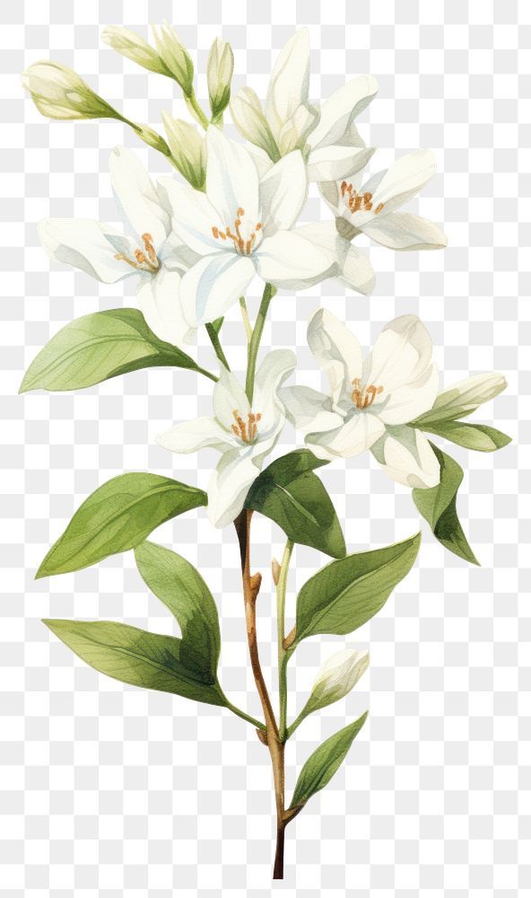 White Jasmine Flower Aesthetic, Jasmine Flower Watercolor, Jasmine Flower Photography, Jasmine Flower Illustration, Jasmine Illustration, White Jasmine Flower, Flower Jasmine, Winter Jasmine, Illustration Flower