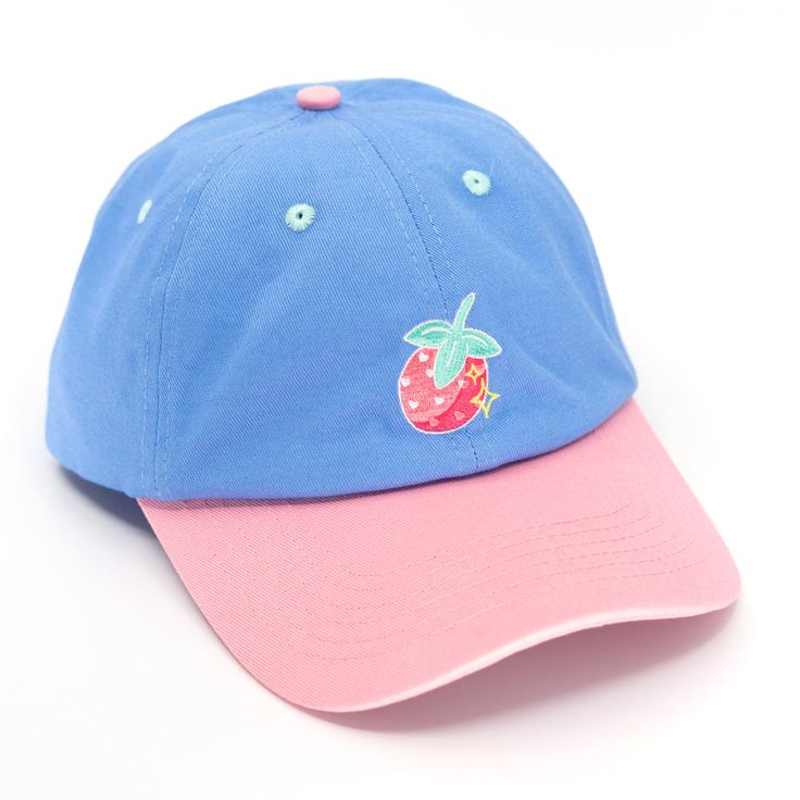 The perfect hat to add to your collection. This color-blocked hat is embroidered with a Strawburry17 detail on the front and includes teal eyelets Label detail on the sweatband Adjustable metal strap back Orders processed within 2-3 business days Cute Hats With Embroidered Logo And Curved Brim, Cute Adjustable Brimmed Baseball Cap, Cute Adjustable Baseball Cap, Trendy Brimmed Cotton Baseball Cap, Trendy Brimmed Hat With Embroidered Logo, Cute Adjustable Visor Hat, Cute Adjustable Visor Baseball Cap, Spring Hat With Adjustable Fit And Curved Visor, Cute Blue Adjustable Baseball Cap