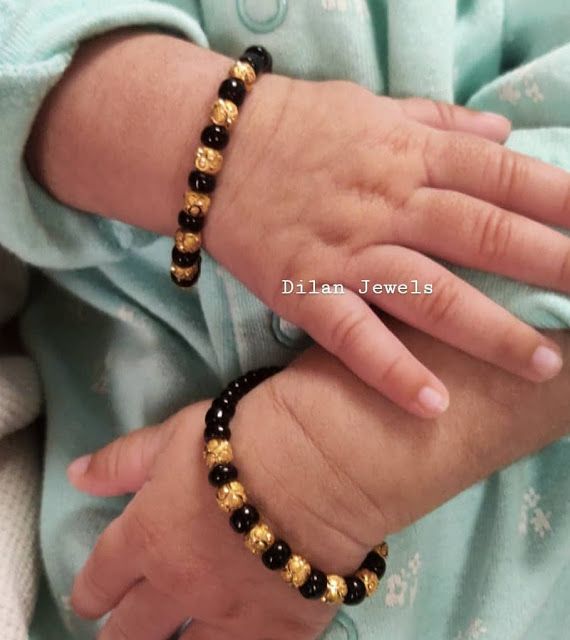 Baby Nazariya Design Gold, Black Beads Bracelet Gold For Kids, Murugulu For Baby Boys, Disti Pusalu, Baby Kada Gold, Najariya Bracelet For Baby, Black Beads Bracelet Gold, Baby Boy Jewelry, Baby Bracelet Gold