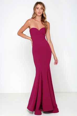 Sorella Ivory Strapless Maxi Dress at Lulus.com! Wine Red Dress, Long Gowns, Red Bridesmaid Dresses, Formal Dresses Gowns, Formal Dresses Short, Strapless Maxi, Strapless Maxi Dress, Beautiful Gowns, Formal Gowns