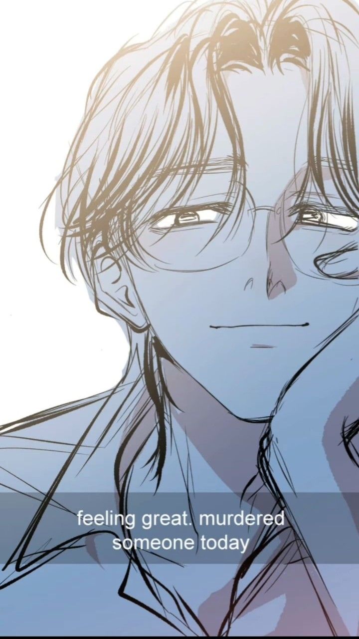 an anime character with long hair and glasses on his face, looking at the camera