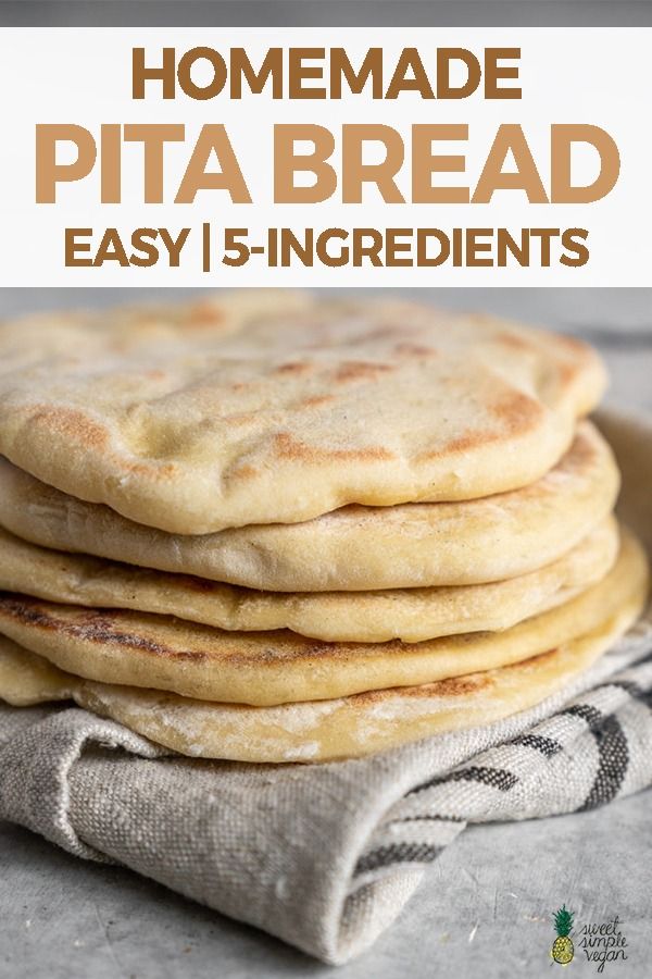 homemade pita bread is stacked on top of each other with the text overlay