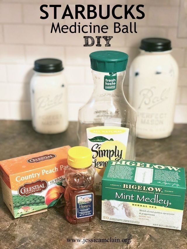 ingredients to make starbuck's medicine ball diy on a kitchen counter top