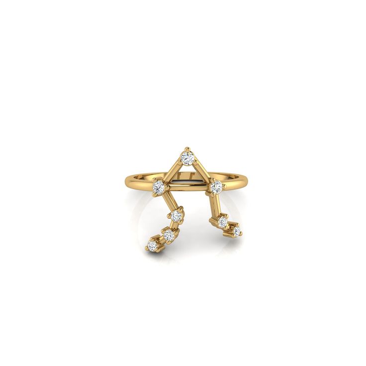 Libra signs (September 23 - October 22). Libra's are known to be gentle, kind, and lovers of beauty, harmony, and peace. Our Constellation rings are available in 14K solid gold, with cz . 14K solid gold CZ 1.2mm ring band thickness ** This item is specially made for you. Please allow 1-2 week lead time. ShippingDomestic: Free standard shipping within the U.S.International: Free standard shipping for orders over $150Online Return Policy All pieces are made-to-order with precious metals and gemsto Celestial 14k Gold Rings With Diamond Accents, Celestial Style 14k Gold Rings With Diamond Accents, Diamond Rings Symbolic For Formal Occasions, Symbolic Diamond Ring For Formal Occasions, Formal Symbolic Diamond Ring, Celestial Rings With Diamond Accents For Promise, Celestial Promise Rings With Diamond Accents, Celestial Style Promise Rings With Diamond Accents, 14k Gold Celestial Ring For Gift