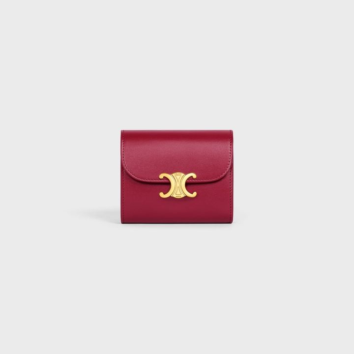 Small Wallet TRIOMPHE in Shiny calfskin - Carmin | CELINE Celine Wallet, Celine Triomphe, Luxury Lifestyle Women, Fragrance Samples, Red Wallet, Best Wallet, Day Book, Iphone Accessories, Small Wallet