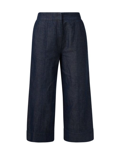 odele-navy-denim-pant_product.jpeg Chic Cropped Dark Wash Wide Leg Pants, Modern Cropped Cotton Jeans With Tapered Leg, Modern Tapered Leg Cropped Cotton Jeans, Relaxed Fit Ankle-length Denim Jeans, Modern Cotton Cropped Jeans For Workwear, Modern Cropped Cotton Jeans For Workwear, Denim Blue Ankle-length Cotton Jeans, Dark Wash Wide Leg Cropped Pants With Relaxed Fit, Relaxed Fit Cotton Cropped Jeans For Work