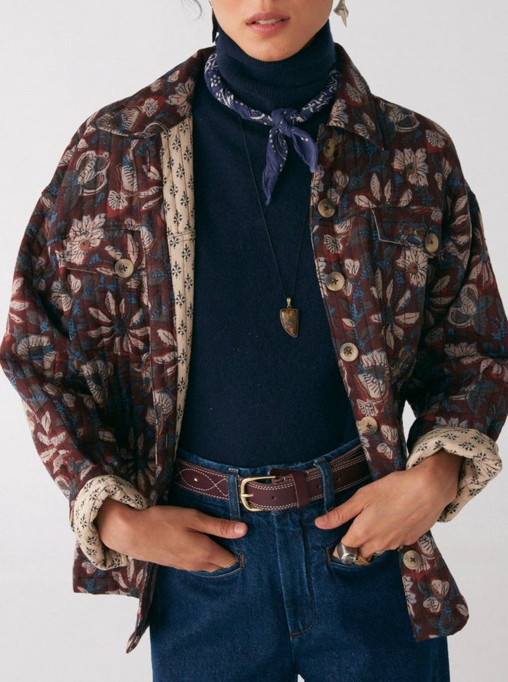 Patterned Jacket Outfit, Sheer Turtleneck Outfit, Art Gallery Outfit Casual, Spitfire Chic, Cowboy Fits, Boho 2024, Look Winter, Diy Vetement, Srinagar