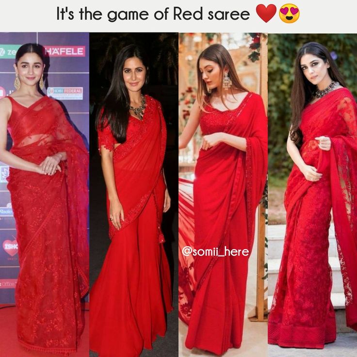 Bollywood Style Red Saree For Diwali, Bollywood Style Red Saree For Designer Wear, Alia In Red Saree, Red Bollywood Saree For Party, Sonam Kapoor Red Saree, Lehenga Saree Design, Simple Saree Designs, Indian Bridal Sarees, Fancy Sarees Party Wear