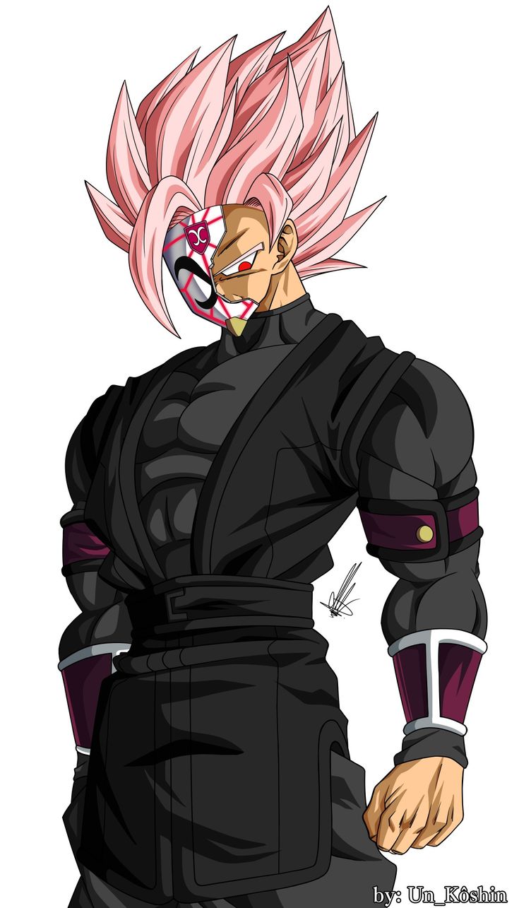 an anime character with pink hair and black clothes, holding his hands on his hips