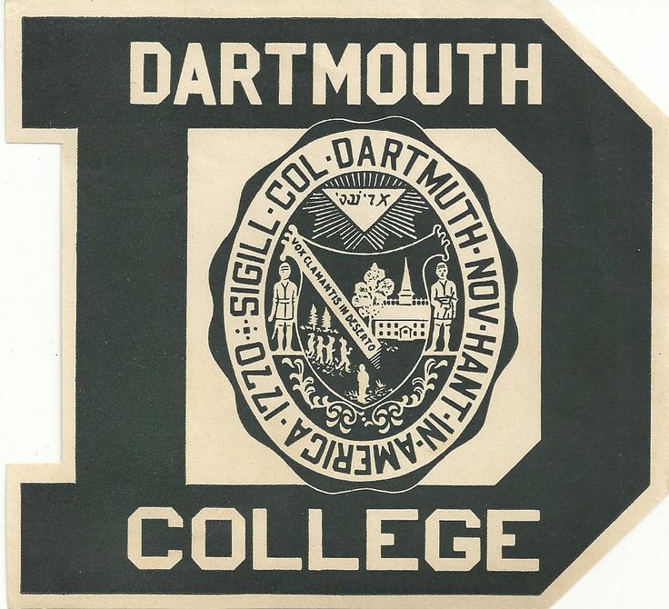 the logo for dartmouth college is shown in this black and white photo,