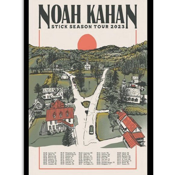 Noah Kahan 2023 Stick Season Tour Poster Stick Season Noah Kahan, Noah Kahan Concert Outfit, Noah Kahan Stick Season, Noah Kahan Concert, College Poster, Dorm Room Posters, Stick Season, Seasons Posters, Noah Kahan