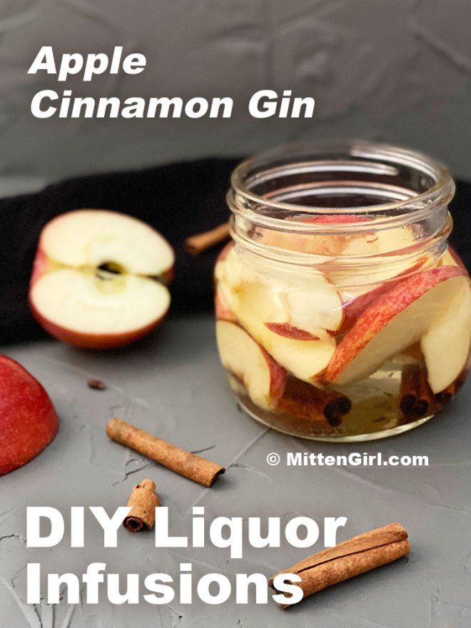 an apple cinnamon gin recipe in a mason jar