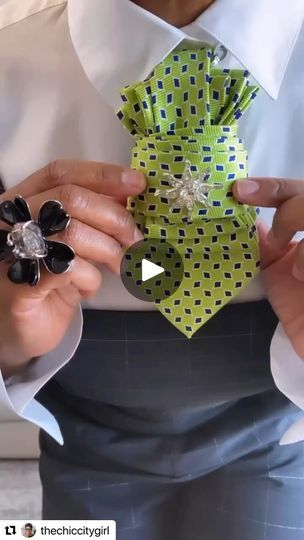 15K views · 7.7K reactions | REPOST: Tie Necklace Tutorial

With me doing the 30 Days of Outfits Challenge, it’s giving me a chance to get some of my thrifted ties into the rotation. 

This is a super easy DIY that you can do in just a few minutes ⏱️ 

All you need is
1 Mens Tie
1 Rubberband or Hair tie
1 Safety Pin

Just add it to a necklace you already have and voila!!

I hope this tutorial is helpful. Be sure to save it for later!
#diy #style #stylehack #tienecklace | The Chic City Girl Shirt Tricks, Necktie Outfits For Women, 30 Days Of Outfits, Diy Projects To Make And Sell, Outfits Challenge, Body Fashion, Diy Tie, Creative Clothes, Jewerly Making