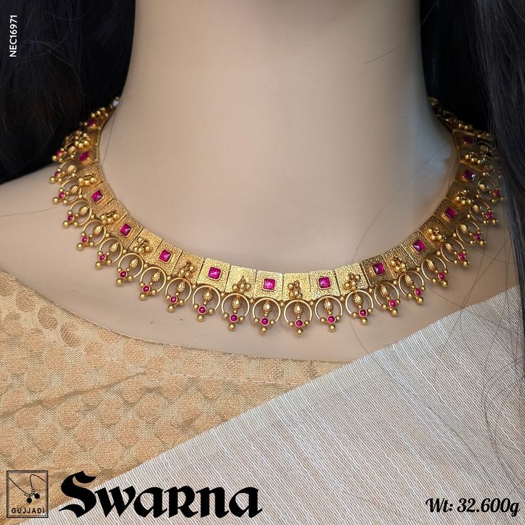 Egyptian inspired horseshoe necklace Purchase @ shop.swarna.com/product/nec16971/ #gold #necklace #traditional #916gold #22kjewelry #colouredstones #22kgold #bridalwear #lightonpocket #bridaljewellery #wedding #weddingjewellery #jewellery #jewelsofindia #instagold #instagood #bling #shoppingonline #handcrafted #shopping #gujjadiswarna #egyptian #swarna_gsjpl DM for more details Necklace Traditional, Egyptian Inspired, Horseshoe Necklace, Gold Jewelry Fashion, 22k Gold, Bridal Wear, Bridal Jewelry, Wedding Jewelry, Gold Jewelry