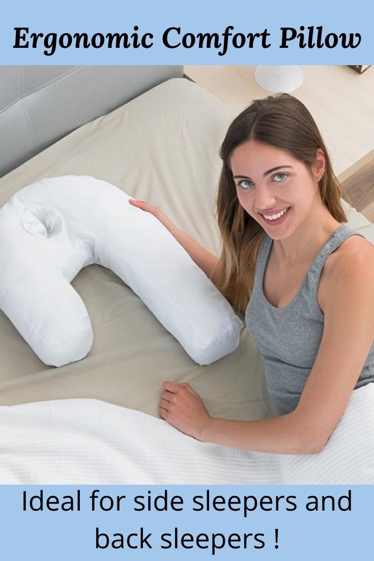 As unfortunate as it may sound, back pain is no longer associated with old age only! This issue is very common and concerns a vast range of people of varying ages.Luckily, this problem can often be corrected, simply by using the right pillow! The Ergonomic Comfort Pillow is a plush, supportive pillow that's specially designed to provide optimal body alignment, to help reduce aches and pains in the neck, back and body. It's soft and comfortable . #Comfortable #Pillow #sleep #best sleep Body Alignment, Best Sleep, Reading Pillow, Sleep Schedule, Side Sleeper, Sleeping Positions, Old Age, Perfect Pillow, Total Body