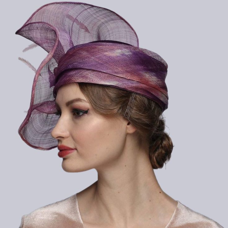 A VINTAGE TOUCH OF CHARM AND ELEGANCE Kentucky Derby Hats in Violet Blend Charming Kentucky Derby Hats glorify your personality and enhance the positivity of your etiquette on all occasions. Sizes: 57cm(22,4 inches); 59cm(23,23 inches); Created using high-quality violet blended color handwoven sinamay fiber; Handmade; You can order this hat with any type of trimming and color that is available on our website. Just let us know! 📌Safe & Quick delivery Made and designed in Chicago, shipping direct Short Brim Headpiece For Church, Multicolor Brimmed Cloche Hat, Elegant Party Hat One Size, Elegant Party Hat, Multicolor Party Hats, One Size Fits Most, Party Multicolor Hat, One Size Fits Most, Multicolor Party Hat, One Size Fits Most, Party Multicolor One-size-fits-most Hats, Church Fascinator One Size Fits Most