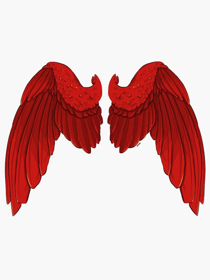 two red wings on a white background