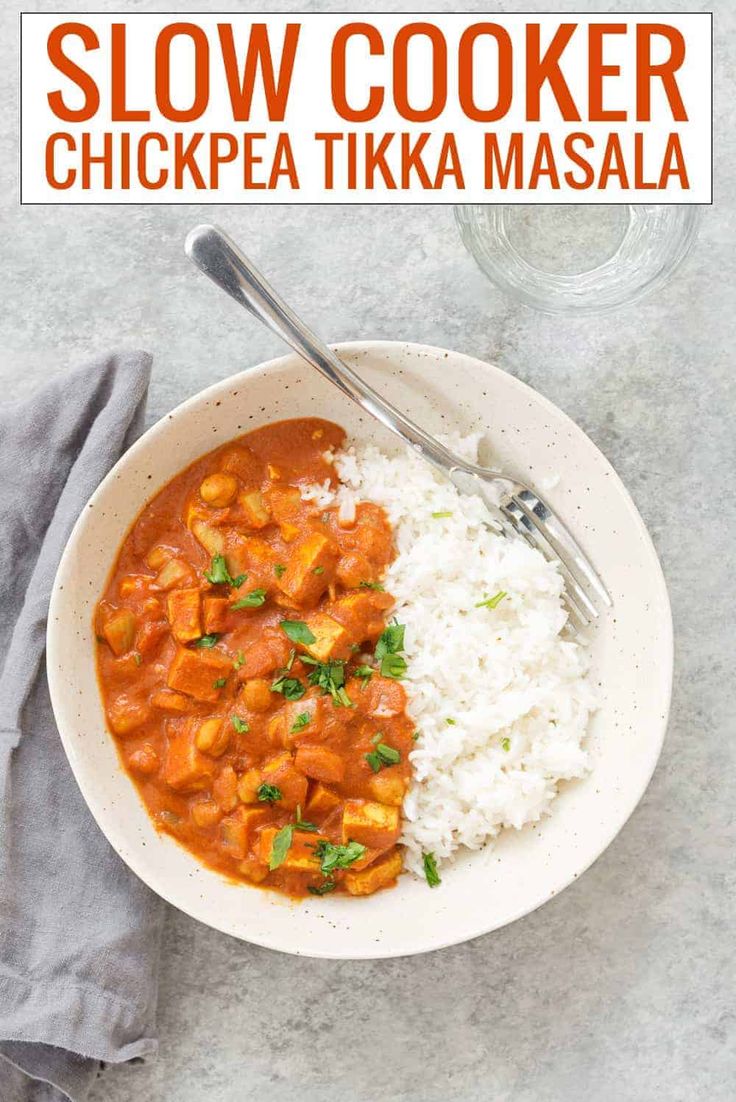 this slow cooker chickpea tikka masala is an easy and delicious meal