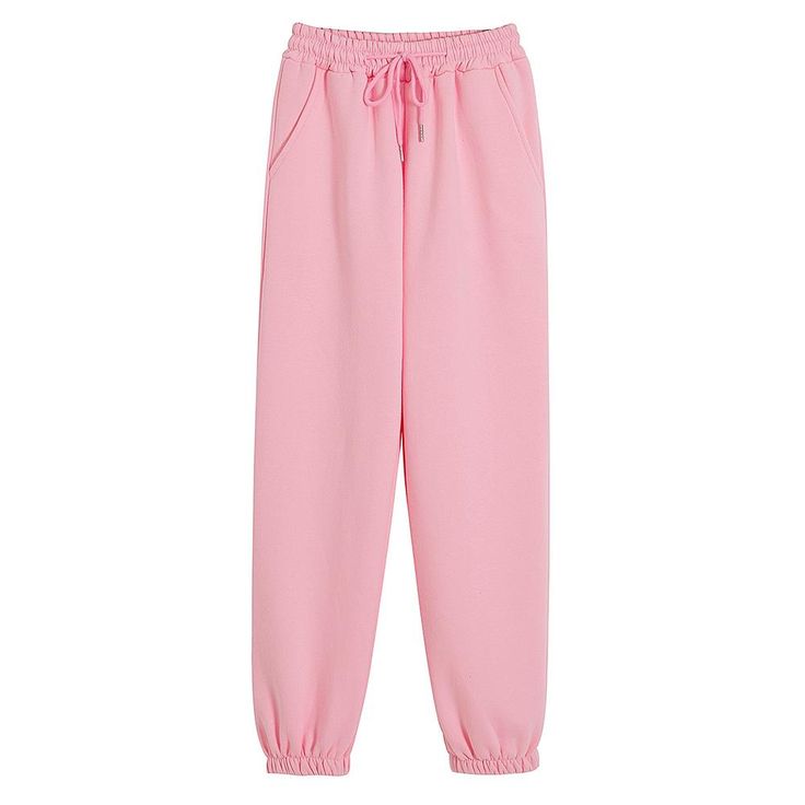 [{ product_title }}- Bobo's House Pink Sweatpants For Lounging, Pink High-waisted Casual Sweatpants, Trendy Full-length Pink Sweatpants, Marionette Oc, Colored Sweatpants, Pink Wide-leg Sweatpants With Pockets, Pink High-waisted Sweatpants With Pockets, Everyday Ootd, Korean Life