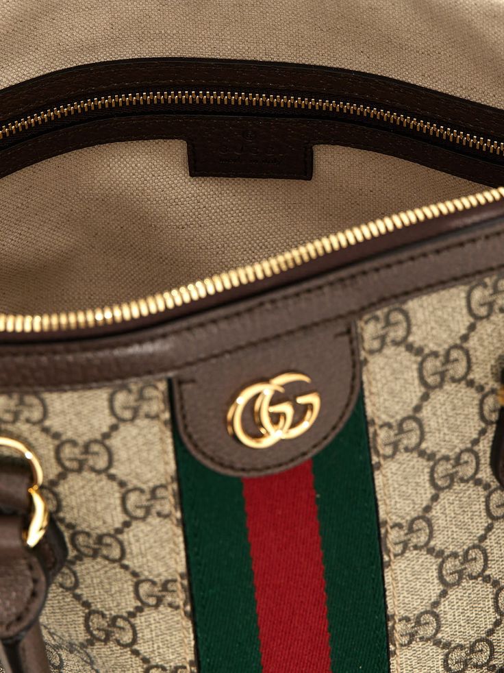 'Ophidia' handbag in GG Supreme fabric with leather details, logo and web ribbon application, double handle, zip closure, removable shoulder strap. Composition: 60% polyurethane 20% cotton 20% polyester Tom Ford Handbags, Gucci Women, Gucci Hat, Guccio Gucci, Medium Handbags, Golden Goose Sneakers, Golden Goose Shoes, Sneaker Wedge, Beautiful Shoes