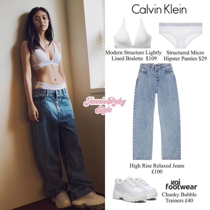 Jennie Calvin Klein Outfit, Jennie Kim Jeans Outfit, Calvinklein Jennie, Calvin Klein Outfits Woman, Blackpink Jennie Calvin Klein, Jennie Calvin Klein Jeans, Calvin Klein Outfits, Blackpink Fashion, Comfy Fashion