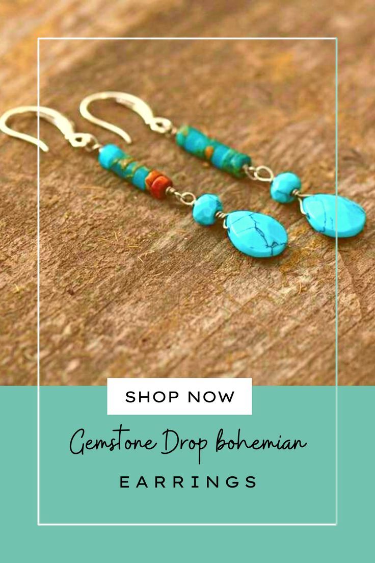 Gemstone Drop Earrings. Bohemian style. These Unique handmade boho earrings will make you feel unique. Complement any outfit with these pretty boho hoop style earrings. Moon Dance Charms offers unique handmade natural stone jewelry, boho jewelry with special attention to boho stone earrings. Check our website to see more >> Bohemian Gemstone Teardrop Earrings For Gift, Bohemian Gemstone Teardrop Earrings, Bohemian Teardrop Gemstone Bead Earrings, Turquoise Stone Jewelry, Bohemian Style Jewelry, Gemstone Drop Earrings, Turquoise Boho, Beaded Drop Earrings, Natural Stone Jewelry