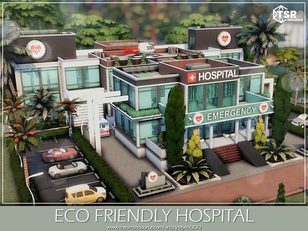 an eco friendly hospital is shown in this 3d image with the caption'eco friendly hospital '