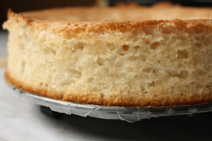 a cake sitting on top of a metal pan