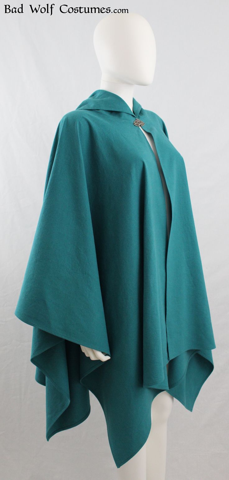 Hooded cape, hooded cloak, elvish, fantasy, medieval Elven Style Cape For Larp In Fall, Elven Cape For Larp In Fall, Ritual Clothing, Medieval Cloak, Academia Style, Hooded Cloak, Poncho Cape, Cape Coat, Cloak