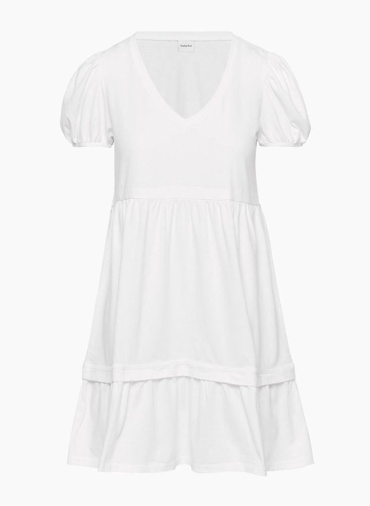 Sunday Best CRUISE DRESS | Aritzia US Solid Color Cotton Puff Sleeve Dress With Ruffles, Daywear Puff Sleeve Dress With Tiered Skirt And Ruffles, Daywear Puff Sleeve Tiered Dress With Ruffles, Tiered Puff Sleeve Dress With Ruffles For Daywear, Daywear Puff Sleeve Dress With Ruffles And Tiered Skirt, Puff Sleeve Tiered Dress With Ruffles For Daywear, Feminine Tiered Cotton Mini Dress, Fitted Tiered Puff Sleeve Dress For Daywear, Fitted Puff Sleeve Tiered Dress For Daywear