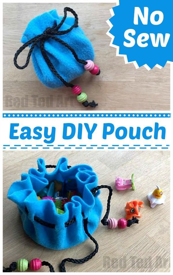 an easy diy pouch made out of felt and beads with instructions to make it