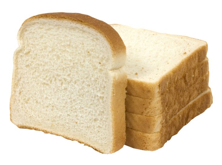 two slices of white bread sitting next to each other