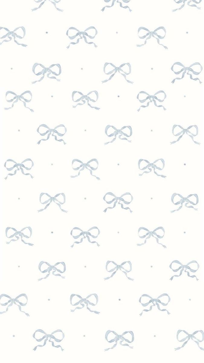 a white background with blue bows on it