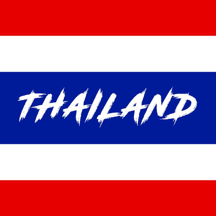 the word thailand written in white on a red and blue background