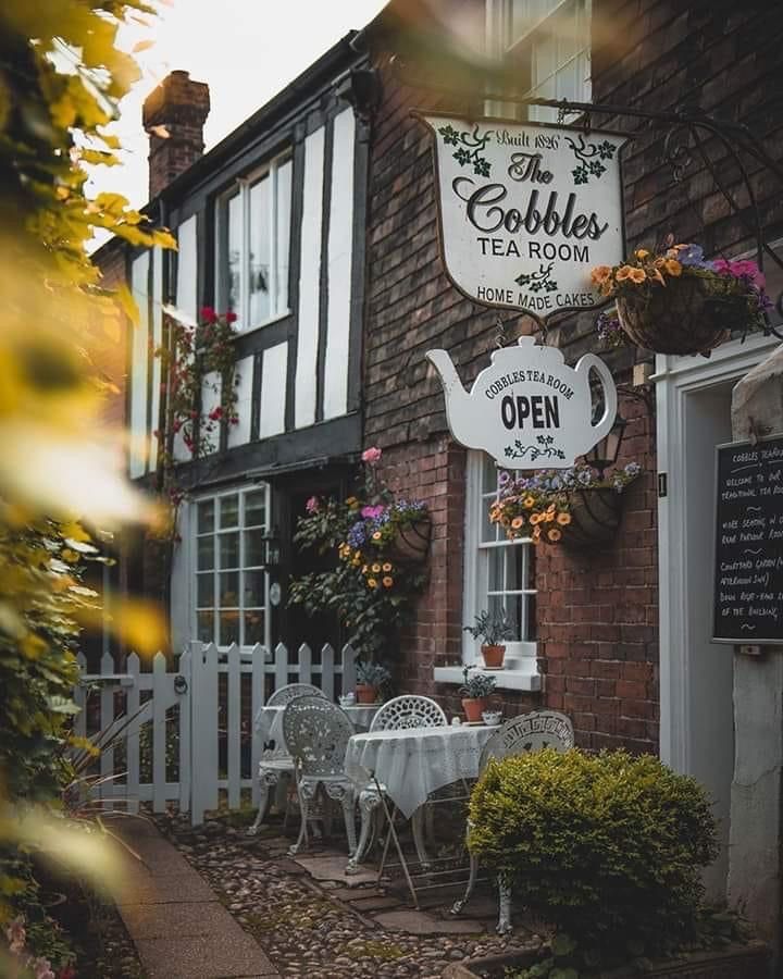 the cobblestone tea room is open for business and guests to enjoy their meal