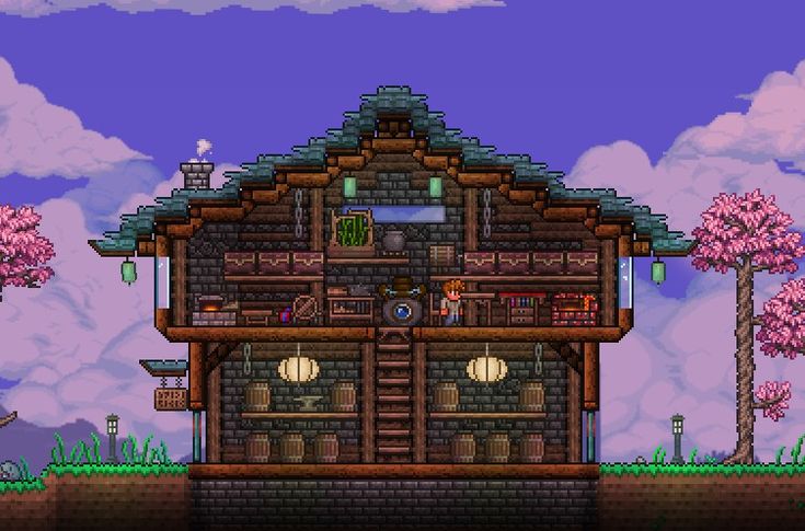 Terraria House Terraria Aesthetic House, Terraria Storage House, Terraria Dynasty House, Terraria Big House, Terraria Storage Room Ideas, Terraria Storage, Terraria Storage Room, Terraria Castle, Terraria Houses