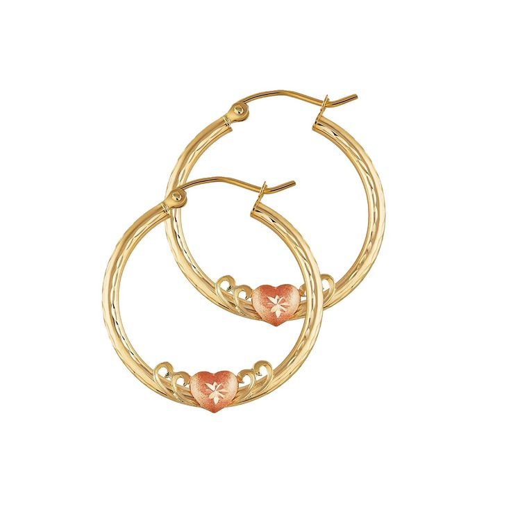 Hoops earrings are still a symbol of Latina & American culture and worn to this day as a form of fashion and cultural resistance, that’s why we love these earrings because it can be worn for many different reasons and for many different purposes. it can be both timeless and trendy, classy and edgy, in your face and subtle. Metal stamp: 14k Material: Gold Length: 25 MM Clasp: click-top Back finding: snap-back Enjoy 30 days money back guarantee. Fine Jewelry 14k Gold Hoop Earrings For Gift, Fine Jewelry Round Heart Earrings For Pierced Ears, 14k Gold Hoop Earrings As Gift, Traditional Pierced 14k Gold Jewelry, Yellow Gold Round Heart Earrings Fine Jewelry, Tarnish Resistant Hoop Heart Earrings, Tarnish-resistant Hoop Heart Earrings, Heart Hoop Earrings Pierced, Hallmarked Huggie Earrings