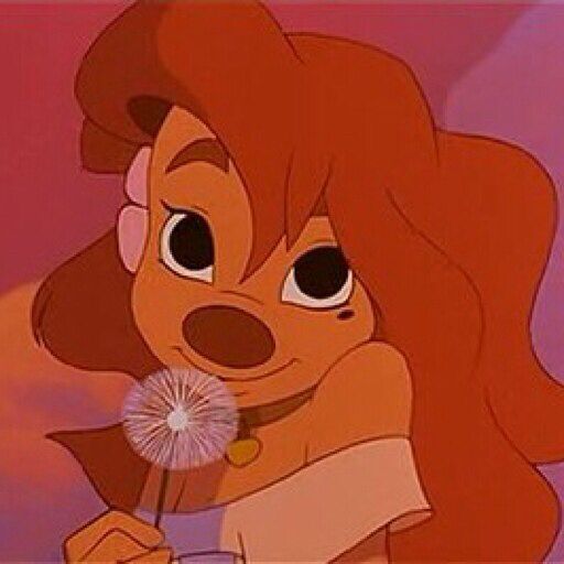 the lady and the tramp character is holding a dandelion in her hand