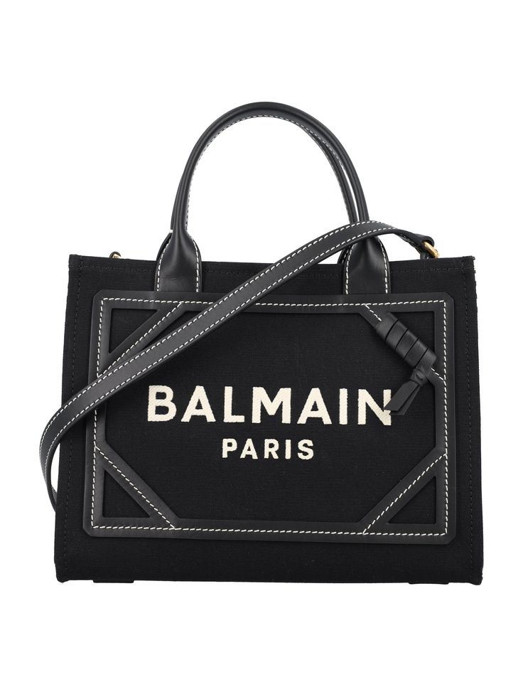 GFE BALMAIN B-ARMY SMALL SHOPPER BAG Balmain Bag, Logo Monogramme, Embroidered Tote Bag, Embroidered Tote, Balmain Paris, Small Tote Bag, Dion Lee, Pierre Balmain, Engraved Logo