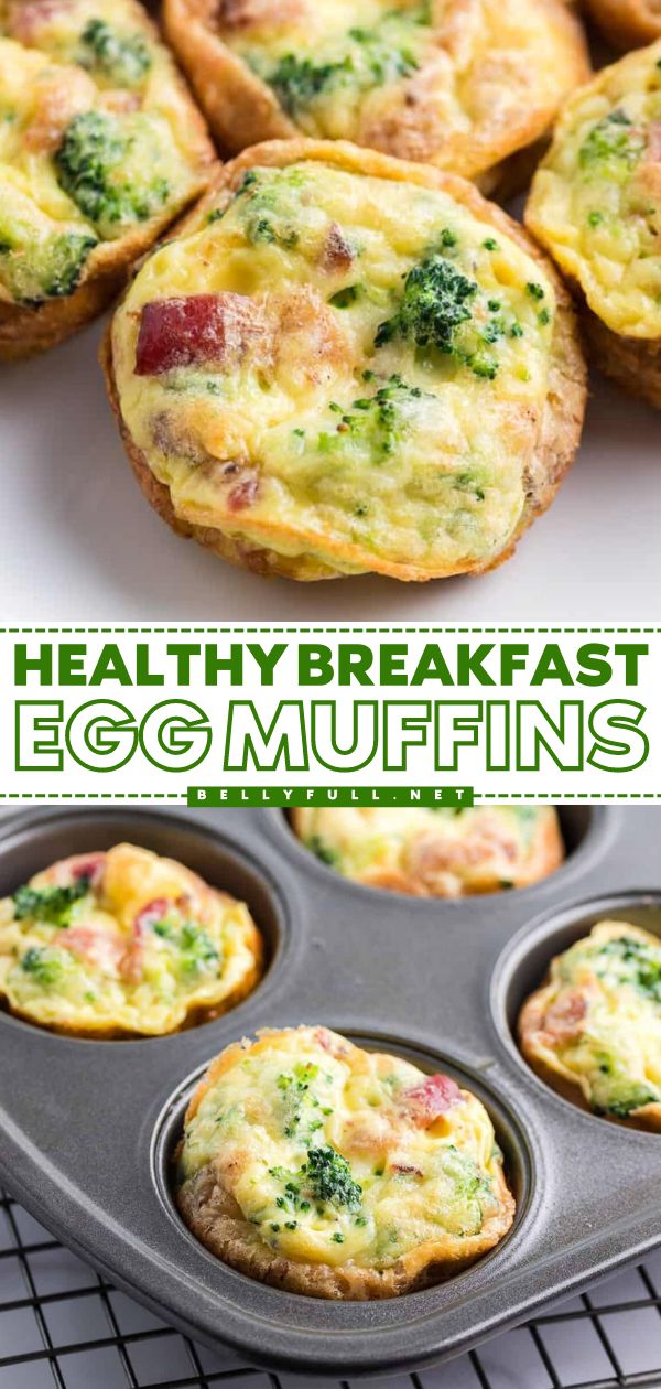 Turn to this muffin tin recipe for an easy breakfast on the go! These baked eggs in muffin tins are the perfect back to school food. Not only are these healthy Breakfast Egg Muffins high-protein, low-carb, gluten-free, and keto-friendly, but they are also delicious! Healthy Muffin Tin Breakfast Recipes, Protein Cups Breakfast, Breakfast Muffins No Egg, Healthy Low Carb Breakfast On The Go, Egg Whites Bites Muffin Tins, Muffins For Runners, Egg Bits In Muffin Tin Healthy, Gluten Free Egg Muffin Cups, Egg In A Muffin Tin Recipe