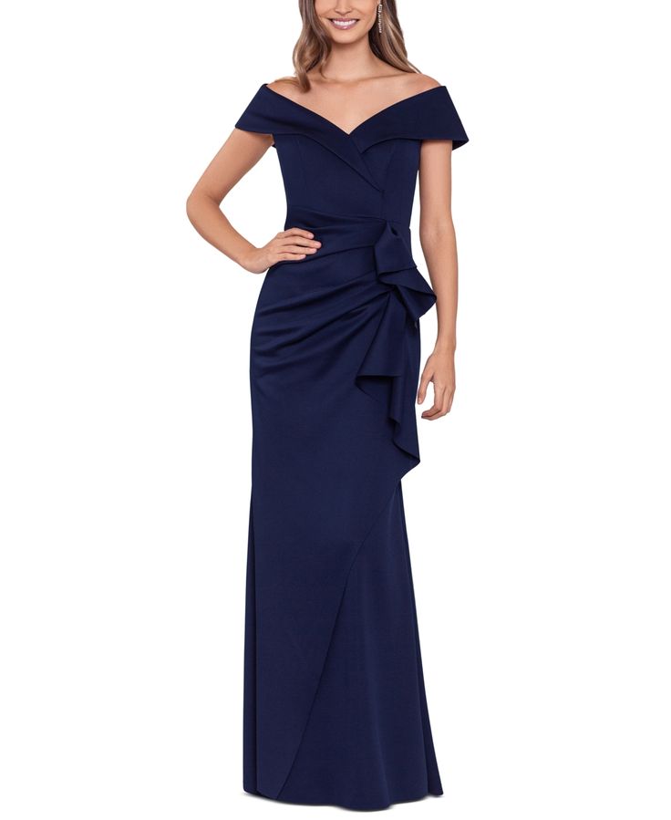 in stock Dress Formal Elegant Classy, Formal Dress Off The Shoulder, Long Dresses Formal, Formal Dresses Long Elegant, Navy Blue Formal Dress, Mother Of Groom Dresses, Blue Dress Formal, Dresses Formal Elegant, Groom Dresses