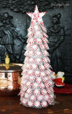 a christmas tree made out of candy canes