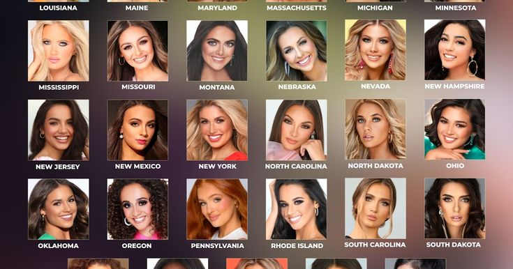 the contestants for miss america are shown in this photo, with their names on them