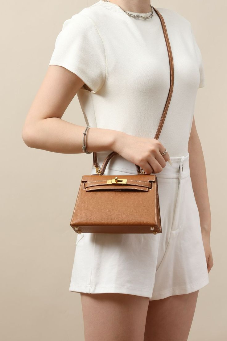 Brown Mini Kelly, Brown Hermes Kelly, Mini Kelly Hermes Outfit, Kelly Brown, Mini Kelly, Kelly Bag, Brand Bags, Stylish Work Outfits, Brown Bags