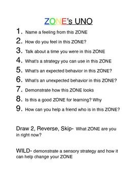 an image of a text description for the zone's uno game, which is also in english and spanish