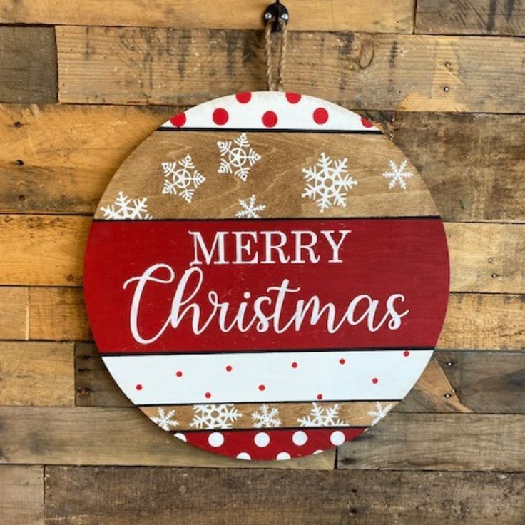 Merry Christmas Wood Circle 18 ornament Christmas Wooden Circle Signs, Christmas Wood Circle Sign, Christmas Wooden Signs Diy, Painted Wood Rounds Christmas Ornament, Christmas Door Signs Wood, Christmas Wood Round Signs, Wood Door Signs, Round Wood Signs, Circle Signs