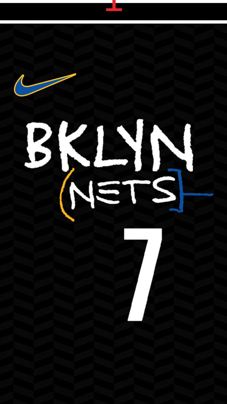 the brooklyn nets logo on a black background with white and blue lettering that reads, brooklyn nets