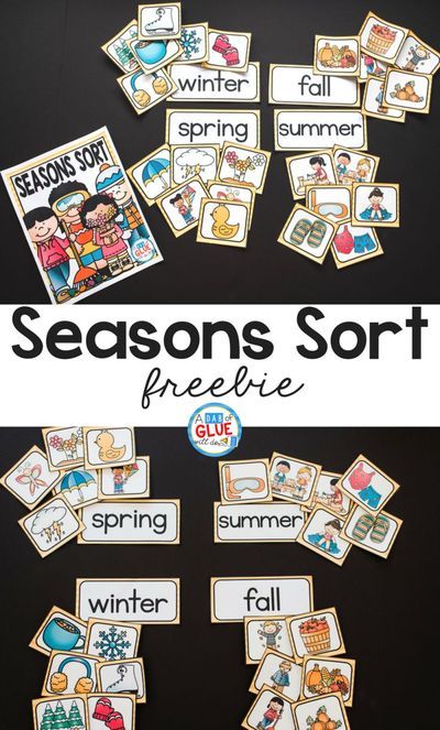 the seasons sort is shown with words and pictures